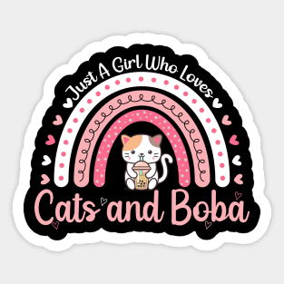 Just a Girl Who Loves Cats and Boba Sticker